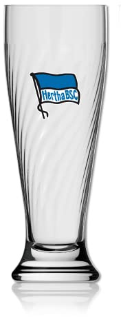 Hertha BSC Berlin Weizenbierglas - Logo blau-weiß - Glas Bierglas Weizenglas - Plus Lesezeichen I love Berlin