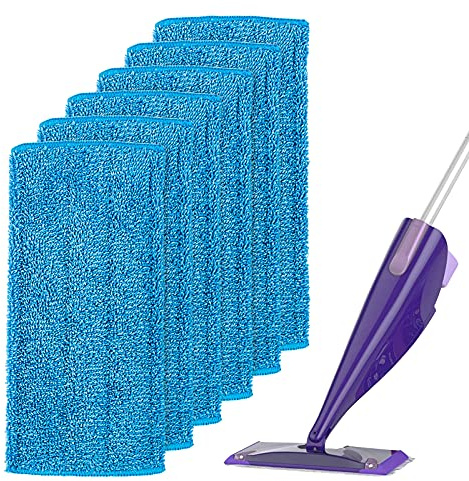 6 PCS Lingettes Reutilisable pour WetJet Wood - Remplacement Lingette Vert pour Parquet WetJet Balai Spray,(Bleu)