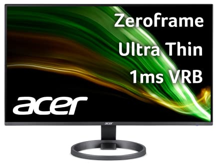 Acer R242Y Ayi 23.8 Full HD (1920 x 1080) VA Monitor | AMD FreeSync Technology | Ultra-Thin | Edge-to-Edge | Zero-Frame | 1ms VRB | 75Hz | HDMI & VGA ports