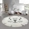 Teppich-Traum Kinderzimmer Teppich Baby Spielteppich 3D Optik High Low Effekt Katzenmotiv Creme grau weiß, 80 cm rund