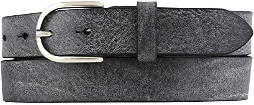 BELTINGER Damen-Gürtel Aus Weichem Vollrindleder Vintage-Look 3 cm | Schmaler Ledergürtel im Used-Look | Schwarz 105cm