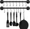 EGASON Juego de 2 soportes para ollas de 21.6 pulgadas, montaje en pared, con 16 ganchos, colgador industrial de hierro rústico, toallero, organizador de utensilios de cocina, color negro