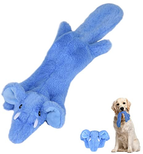 SHOKUTO Interactive Dog Toy - No Stuffing Elephant Squeaky Chew Toy for Boredom, Teeth Cleaning for Puppy, Small, Medium, Large Dogs