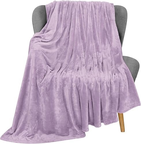 Utopia Bedding Fleecedecke Leichte Decke für Bett, Couch oder Sofa, Geeignet für alle Jahreszeiten [152x127 cm, Flieder]