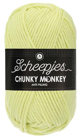 Scheepjes Chunky Monkey Aran Weight Yarn | 100g Ball | Anti-Pilling Acrylic | Soft & Hypoallergenic for Knitting and Crochet Blankets, Toys & Garments (1020 Mint)