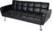 Mendler Sofa HWC-K19, Couch Schlafsofa Gästebett Bettsofa Klappsofa, Nosagfederung Schlaffunktion 203cm - Kunstleder schwarz