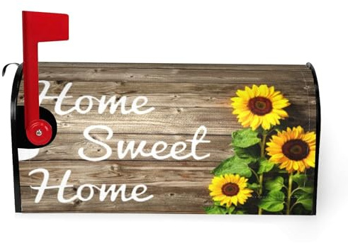 JYKCUL Sonnenblumen-Briefkastenabdeckungen, magnetische Briefkastenabdeckung, Herbstdekoration, Willkommensdekoration, für Zuhause, Garten, Außenbereich, Hof, Außenbereich, Bauernhaus, Heimdekoration