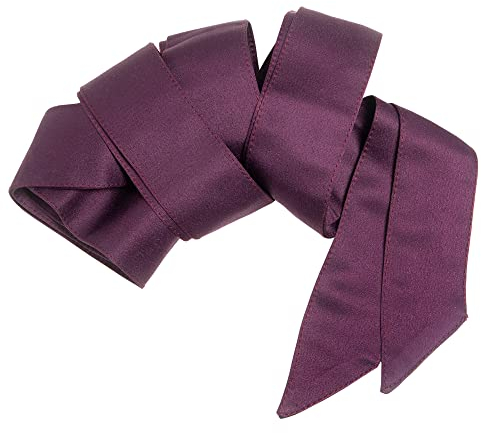 Maya Deluxe Womens Sash Belt Ladies Satin Sash Tie Ribbon Bow Accessory for Bridesmaids Bridal Wedding Prom Evening Occasion Berry S-M
