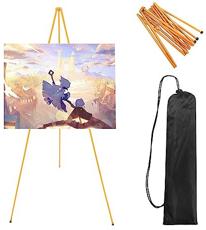 Staffelei 160cm, Verstellbares Stativ Leinwand Malerei Display, ideal als Atelierstaffelei, Tischstaffelei & Feldstaffelei, Instant Stativ klappbar tragbare Boden Staffelei für Hochzeit,Malerei (Weiß)