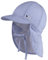 Sterntaler Schirmmütze mit Nackenschutz Streifen Seersucker, Bindeband für Jungen - Baby Mütze mit Ohrenklappen und UV -Schutz 50+ - Schirmmütze Baby mit Streifenoptik - himmelblau, 45