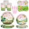 AURORAPARTY 120pcs Winnie Bear Baby Shower Decorations Pooh Plates Girls Birthday Party Supplies Vintage Bear Cups Baby Newborn Pink Disposable Paper Tableware Set for 24 Guests