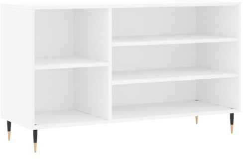 vidaXL Schuhregal Hochglanz-Weiß 102x36x60 cm Holzwerkstoff