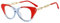 MUTYNE Mode Brillengestelle Frauen Sexy Cat Eye Brillengestell Vintage Colorblock Dekorative Brillen, Rot Blau, Einheitsgröße
