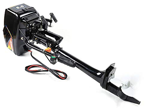 OUKANING 48V Elektro Aussenborder Motor, Aussenbordmotor Elektro Außenbordmotor Bootsmotor Für Schiffe Heckplatte 45-55 CM Hoch, Bürstenlosen Motors, 90° Drehbare Halterung,