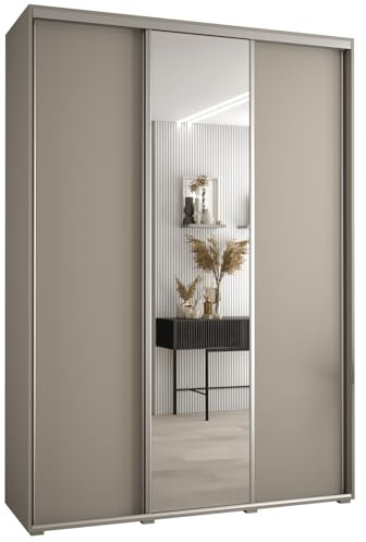 Kleiderschrank mit Spiegel Dakota 3 Garderobenschrank - Schrank Schlafzimmer - Mehrzweckschrank 3 Schiebetüren - Regalen - Flur Möbel - Kleiderstange Schrank - Allzweckschrank - closet - Gaderobe