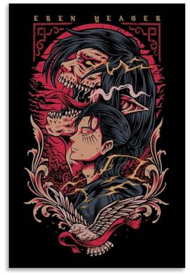 TSNKNP Anime Attack on Titan Poster Dekorative Malerei Leinwand Wandkunst Wohnzimmer Poster Schlafzimmer Malerei,Wandkunst Bilddruck Moderne Familienzimmer Dekor 12x18inch(30x45cm)