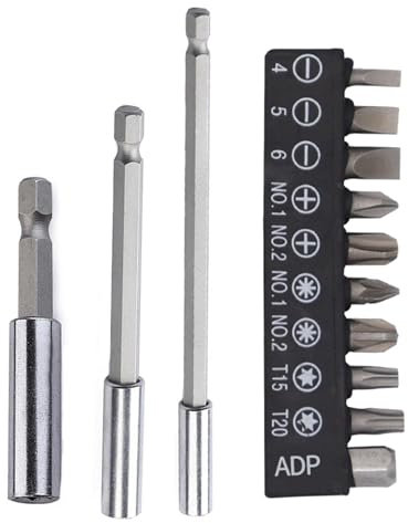 Set di prolunga da 13 pezzi, 1/4 bit, supporto magnetico per punte da 60/100/150 mm, per avvitatore a batteria, con 10 punte per trapano