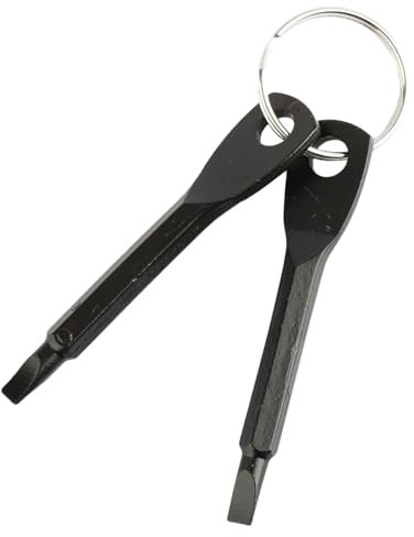 Rumyve Portable Keyring Screwdriver,Mini Portable Keyring Screwdriver Set,Flathead and Cross Survival Tool for Men Outdoor Repair