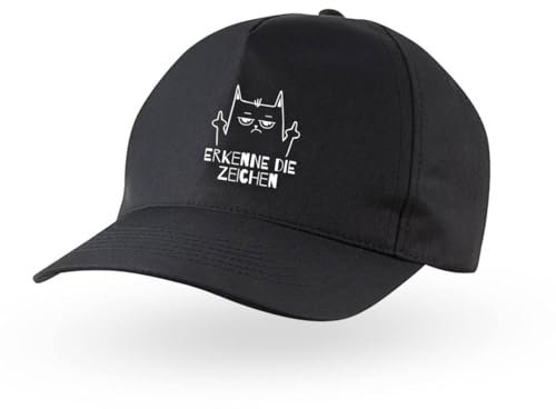 Kappe - Erkenne die Zeichen - Mütze mit Katze lustig & Spruch - Cap als Geschenk für Frauen & Männer - Geschenkidee für Freund, Freundin