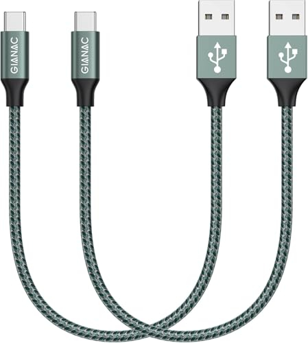 GIANAC USB C Kabel Kurz, [2 Stück 0.3m] 3.1A ladekabel ladekabel usb c schnellladekabel und Synchronisierungskabel USB C für Samsung S10/S9/S8te 10te 9, Huawei P30/P20/Mate 20, Sony Xperia
