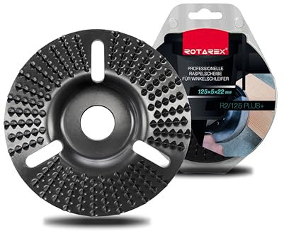 ROTAREX Profi-Schleifscheibe für Holz (Hart und Weich) - Raspelscheibe aus Schwedischer Hartstahl - Ø 125 mm x 22,2 mm
