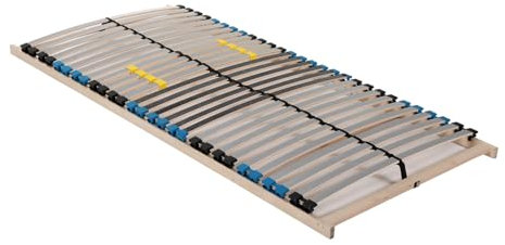 PURAMED Lattenrost Comfort 28 | 120x200 cm | 7 Zonen | 4-fache Härteregulierung | 28 Federleisten | starr | zur Selbstmontage