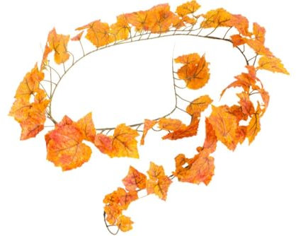 Botanic-Haus künstliche Weinlaubgirlande Weinrebe Weinlaub Länge ca. 180 cm Farbe: braun-gelb
