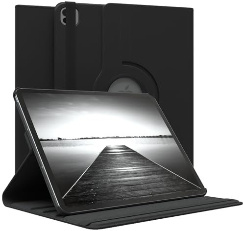 EAZY CASE - Étui pour Tablette iPad Pro 13 (2024) Housse de Protection Smart Cover Support Rotatif Pochette Pliante 360° pivotante avec Fonction Stand Cuir synthétique Noir