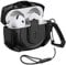 Lock Case for AirPods 4 Cover, Shock-Proof Protective Case with Keychain and Strap for Apple Airpods 4th Generation(2024) - Black2