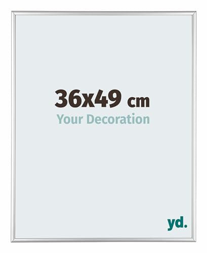 yd. Your Decoration - Puzzlerahmen 36x49 cm - Silber Hochglanz - Puzzlerahmen 500-1000 Teile - Metall Bilderrahmen - Kent