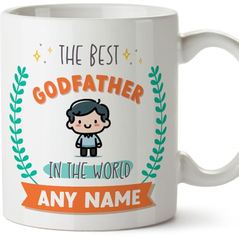 MUGFFINS Godfather Mug - in English - World's Best - with Doodle - Funny Gift - Ceramic 11oz Mug