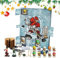 Hockey-Adventskalender 2024, Eisball Dekoration Miniatur Andenken, Miniatur-Hockey-Ornament, Urlaubs-Adventskalender 2024 für Zuhause, Eishockey Figuren Spielzeug Adventskalender 2024