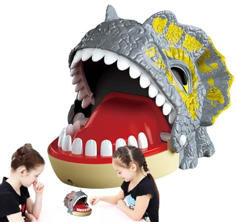 Samuliy Beißspiel Zahnspielzeug,Dinosaurier Zahnspielzeug Spiel - Kniffliges Dinosaurier-Beißspielzeug, Zahnarzt-Spiel,Drückende Zähne Dinosaurier-Interaktionsspielzeug, Zahnarzt-Spielspielzeug für