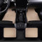 Leder Auto Fußmatten für Ford Fiesta 2008-2011, Allwetter Antirutsch wasserdichte Verschleißfeste Schutzteppiche, Vorne und Hinten Automatten, Teppich Innenzubehör, B/Beige