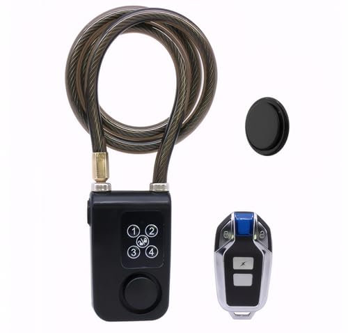 Mengshen Wasserdichtes Fahrrad Alarm Schloss mit GPS Tracker 110dB Lauter Anti-Diebstahl Alarm 150ft Fernbedienung für Fahrrad Motorrad Scooter Passwort & Remote Lock Schwarz