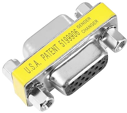 NUOBESTY 10 Pièces Adaptateur Vga Femelle à Femelle Convertisseur Pins pour Prolongation de Câble Vga Prise Adaptateur pour Bureau Maison et Éducation