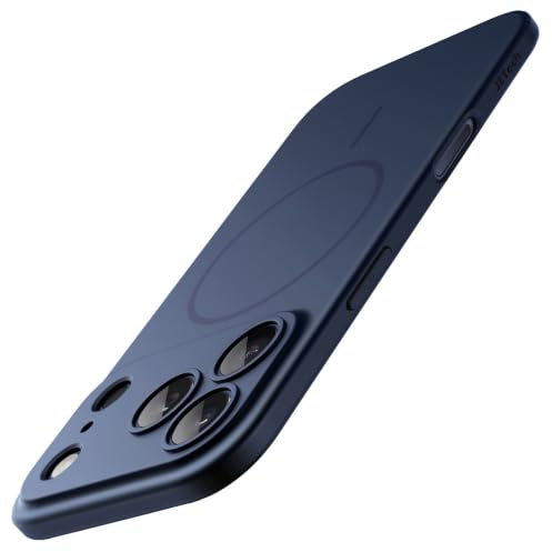 JETech Magnetische Dünn Hülle für iPhone 17 Pro 6,3 Zoll, Kompatibel mit MagSafe, Ultra Slim Leicht Minimalistische Handyhülle mit Matt Finish und Vollständig Kameraschutz (Dunkelblau)