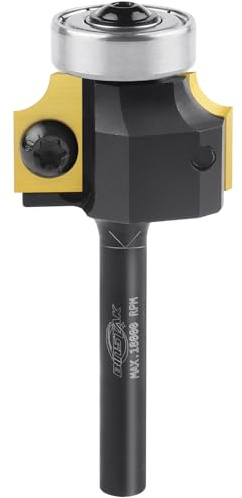BINSTAK 3/16 Radius Insert Roundover Router Bit 1/4 Shank, Replaceable Carbide Insert Edge Forming Roundover Bit Bead Rounding Over Edging Bit Wood CNC Router Bits