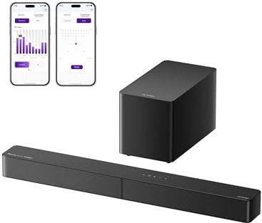 ULTIMEA Soundbar surround a 5.1 canali con subwoofer, Dolby Atmos, VoiceMX, BassMX, APP, soundbar da 340 W per Smart TV, sistema audio surround home theater, BT 5.4, Poseidon M60 Boom, modello 2025