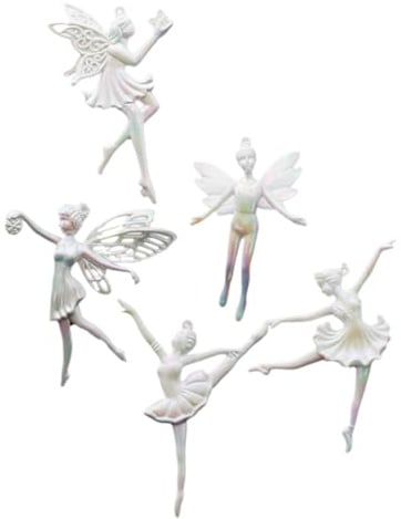 ERINGOGO 5 Stück Weihnachtsengel Anhänger Leichte Ballerina Baumschmuck Figuren zum Aufhängen an Weihnachtsbaum Tür Wand Festliche Deko für Weihnachten Party und Geschenkideen