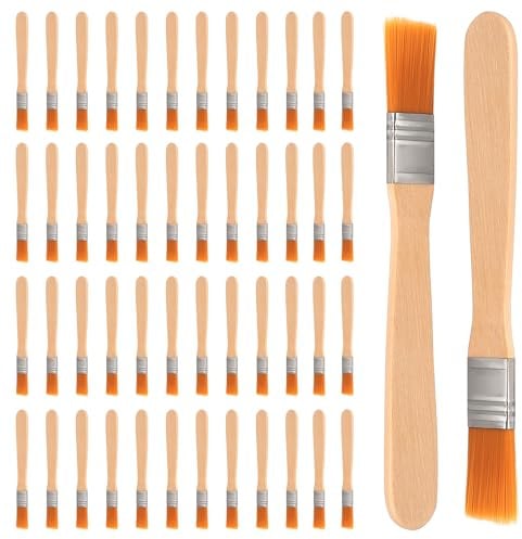 50 Stück Borstenpinsel Set, Flachpinsel Set, Malerpinsel Holzgriff, 13.5cm Kleine Pinsel Sets, Lackierpinsel für Lacke DIY Malerbedarf Farben Kunst Fensterpinsel Pinselset