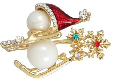 Emibele Ensemble de Broches de Noël en Strass Cristal, Épingles Décoratives Exquises avec des Éléments de Fête pour Assortir les Costumes de Noël, Cadeau de Décoration Idéal pour Enfant
