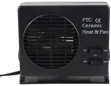 RASTKY Chauffage de Voiture, Chauffage de Véhicule en Céramique, Ventilateur, Dégivreur, 12 V, 300 W, Portable, Noir, Hiver et été