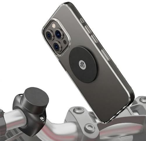 Shapeheart Soporte Móvil Moto y Bicicleta Pro con Placa Metálica Adhesiva | Para todos los móviles | Fijación al manillar 22–32 mm | Se fija y retira con una mano | Placa de acero ultrafina 1,5 mm
