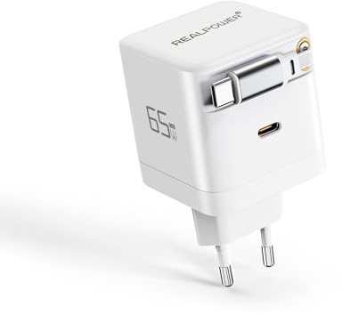 REALPOWER GaN Charger 65W Weiss,65 Watt, 2X Type-C