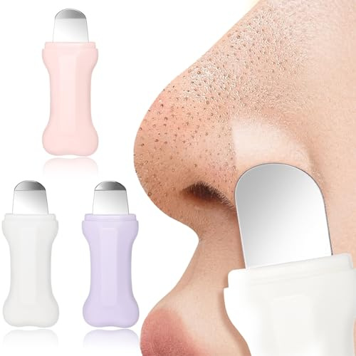 SWYZOR 3 Pezzi Strumento Per Rimuovere I Punti Neri, In Silicone Per Il Naso Raschietto Per Punti Neri Spatola Per Il Viso Pulizia Profondità Estrattore Di Pori Morbido E Sicuro Per La Pelle E Il Naso