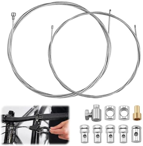 Bowdenzug Reparaturset, 2pcs 2.5 Meter Universal Bowdenzug Reparaturset mit 9 Nippeln, Universaler Kupplungszug, Gaszug Bowdenzug & Schaltzug – Bowdenzug Motorrad, Mofa, Fahrrad, Roller