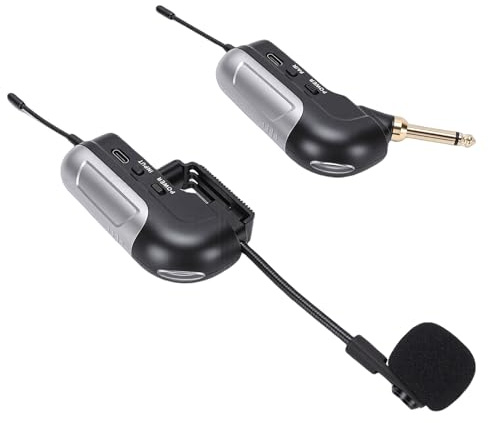 FAUOSWUK Microfono Wireless per Fisarmonica UHF, Suono HD, Distanza 30 M, Durata Batteria 6 Ore, con Ricevitore, per Spettacoli Teatrali e Musica Dal