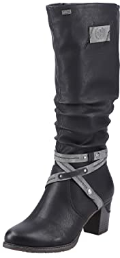 Rieker 96054, Stivali Donna, Nero (Schwarz/Smoke), 36 EU