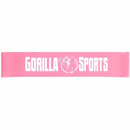 GORILLA SPORTS® Widerstandsbänder - Einzeln/Set, 5 Verschiedene Stärken, rutschfest, aus Latex, Farbwahl - Resistance Bands, Fitnessbänder, Gymnastikband, für Krafttraining, Pilates, Yoga